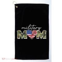 Cute Camouflage Military Mom American Flag Heart Golf Towel thumb 0