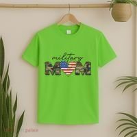 Cute Camouflage Military Mom American Flag Heart T-Shirt thumb 2
