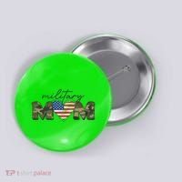 Cute Camouflage Military Mom American Flag Heart Button thumb 0