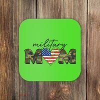 Cute Camouflage Military Mom American Flag Heart Coaster thumb 0