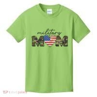 Cute Camouflage Military Mom American Flag Heart Kids T-Shirt thumb 0