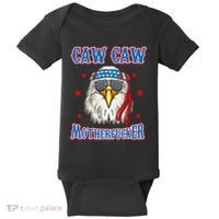 Caw Caw Motherfucker! Funny 4th Of July Patriotic Baby Bodysuit thumb 0