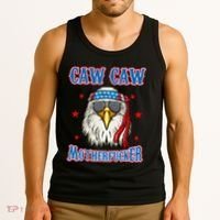 Caw Caw Motherfucker! Funny 4th Of July Patriotic Tank Top thumb 3
