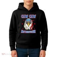 Caw Caw Motherfucker! Funny 4th Of July Patriotic Kids Hoodie thumb 4