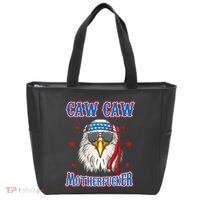 Caw Caw Motherfucker! Funny 4th Of July Patriotic Tote Bag thumb 0
