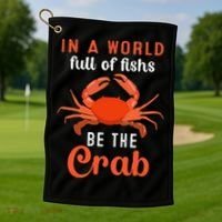 Crab Cancer Maryland Baltimore Crayfish Crabs Lobster Golf Towel thumb 1