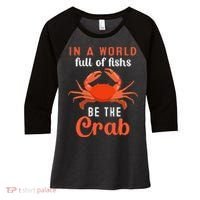 Crab Cancer Maryland Baltimore Crayfish Crabs Lobster Women's Tri-Blend 3/4-Sleeve Raglan Shirt thumb 0