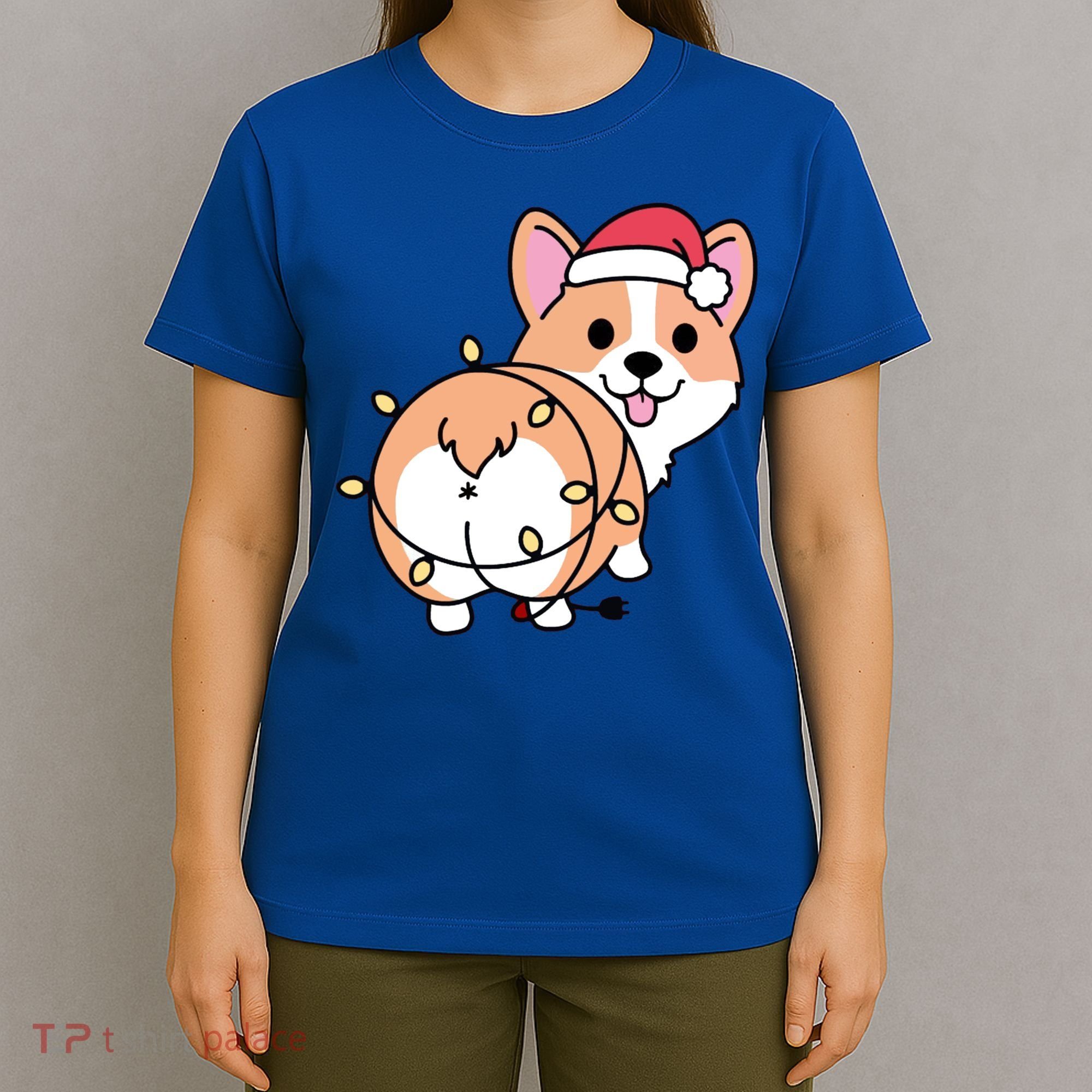 Christmas Corgi Mom Corgi Lover Xmas Light Animal Holiday Funny Gift T-Shirt