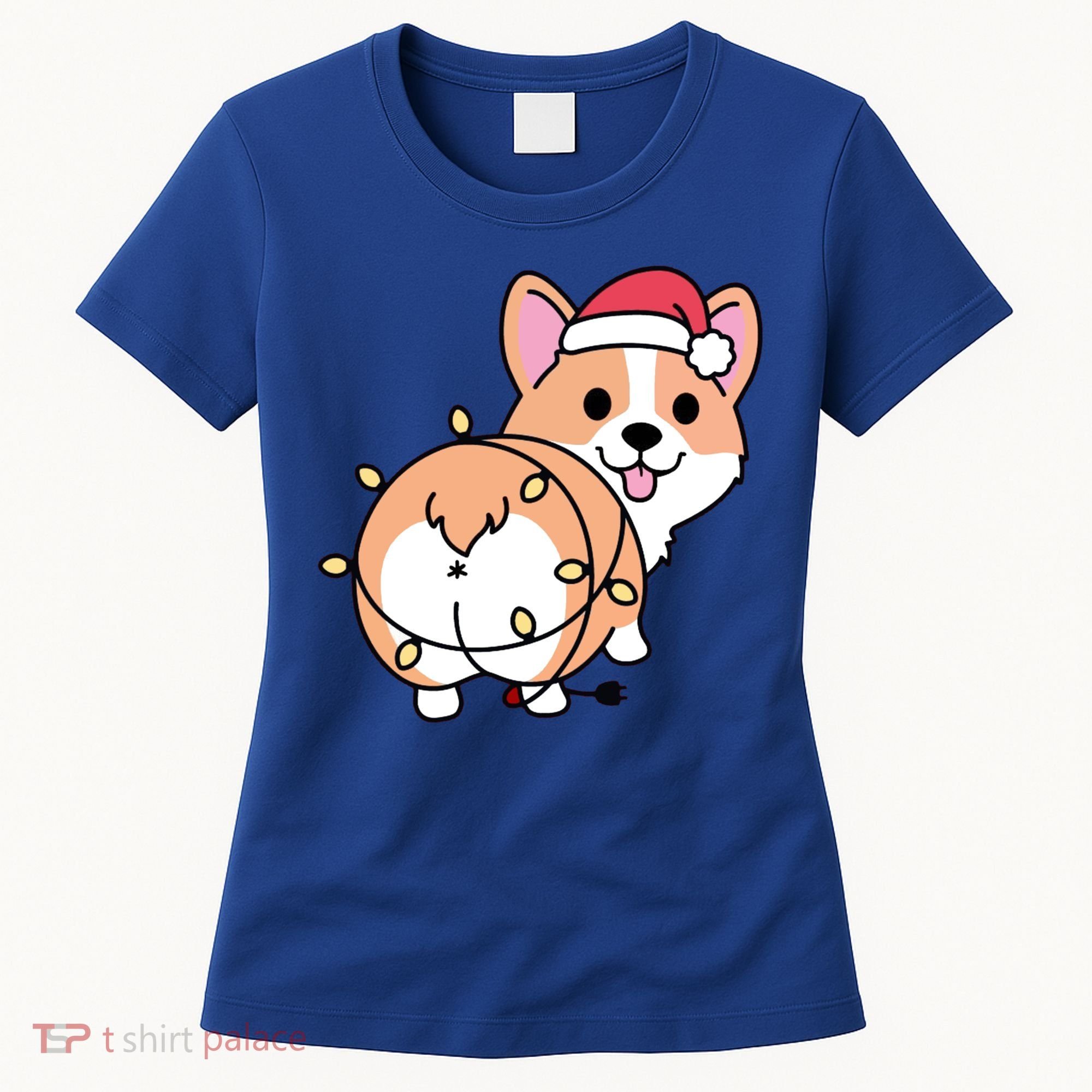 Christmas Corgi Mom Corgi Lover Xmas Light Animal Holiday Funny Gift Women's T-Shirt