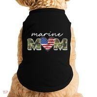 Cute Camouflage Marine Mom American Flag Heart Doggie Tank thumb 0