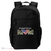 Cute Camouflage Marine Mom American Flag Heart Backpack thumb 0