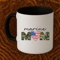 Cute Camouflage Marine Mom American Flag Heart Coffee Mug thumb 2