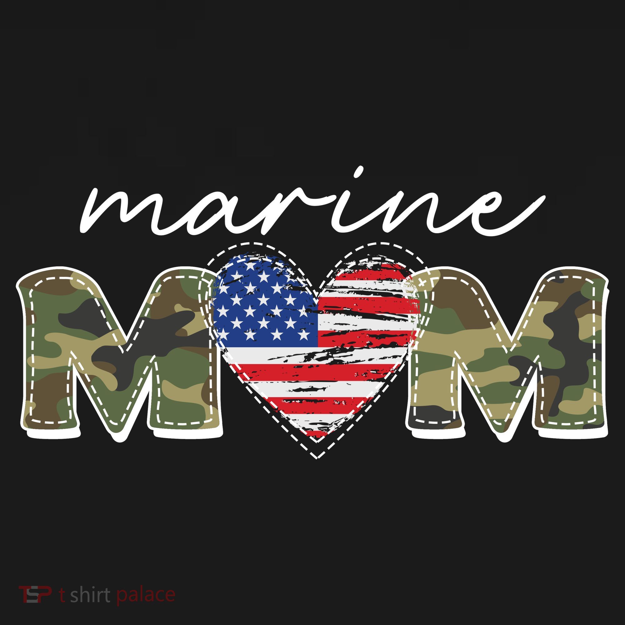 Cute Camouflage Marine Mom American Flag Heart Women's Hoodie