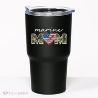 Cute Camouflage Marine Mom American Flag Heart Tumbler thumb 0