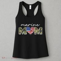Cute Camouflage Marine Mom American Flag Heart Women's Tank Top thumb 3