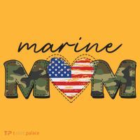 Cute Camouflage Marine Mom American Flag Heart Long Sleeve Shirt thumb 2