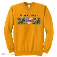 Cute Camouflage Marine Mom American Flag Heart Sweatshirt thumb 0