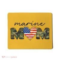 Cute Camouflage Marine Mom American Flag Heart Mousepad thumb 0