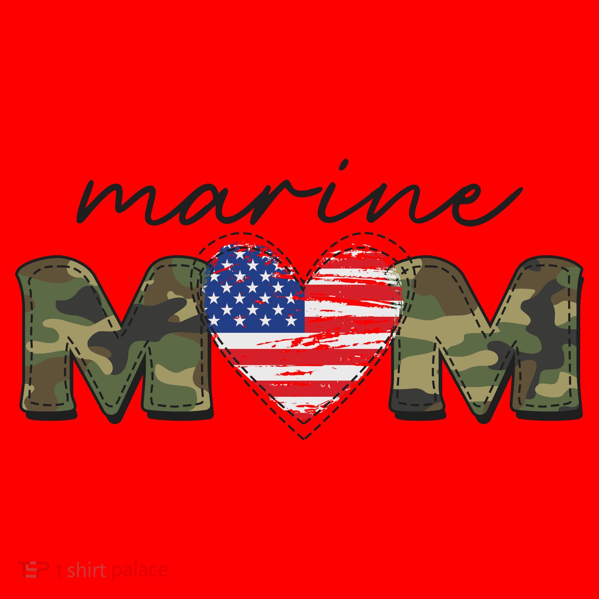 Cute Camouflage Marine Mom American Flag Heart Santa Hat