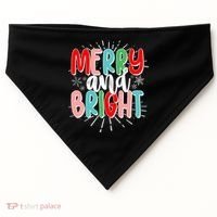 Cute Christmas Merry And Bright USA-Made Doggie Bandana thumb 0