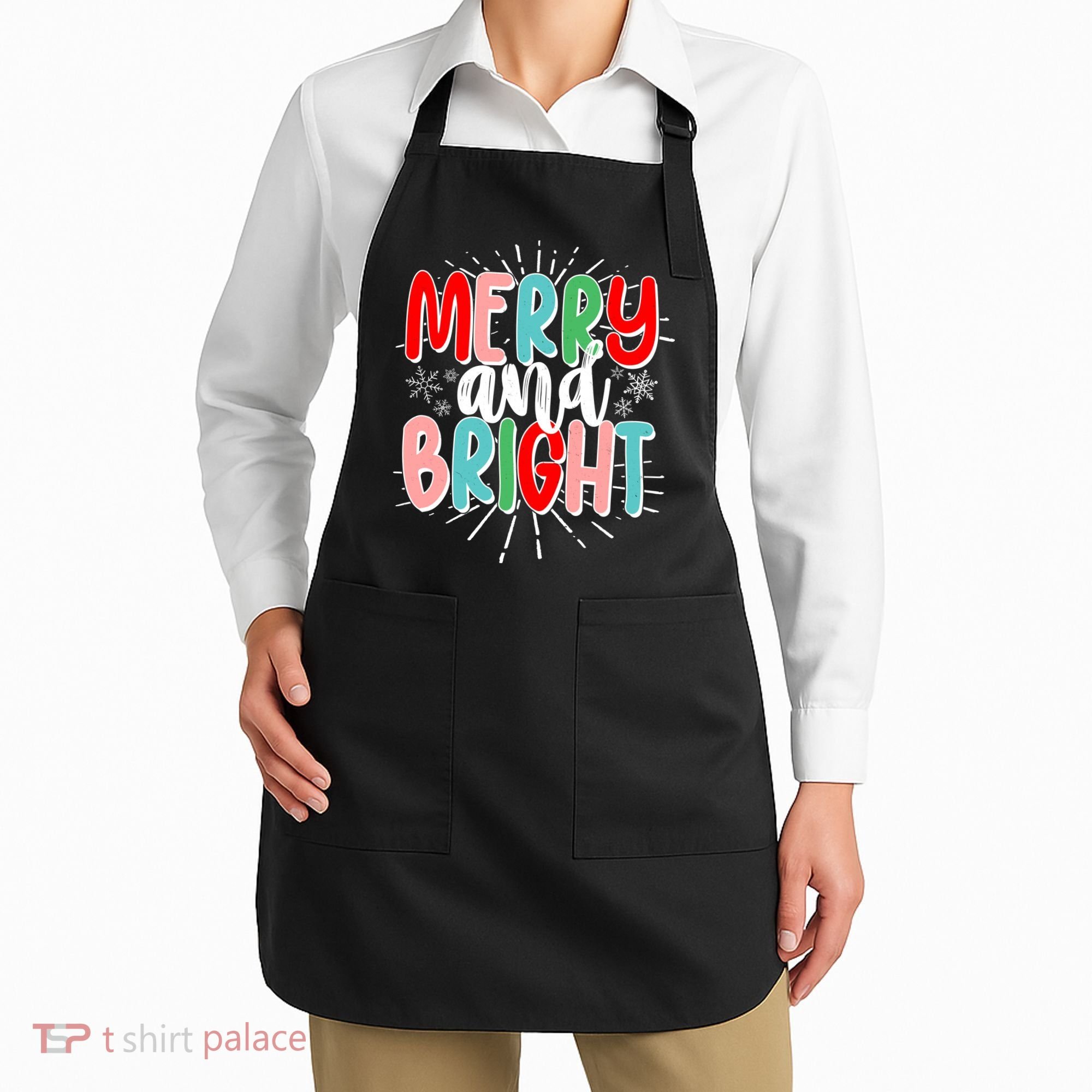 Cute Christmas Merry And Bright Apron