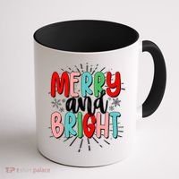Cute Christmas Merry And Bright Coffee Mug thumb 1