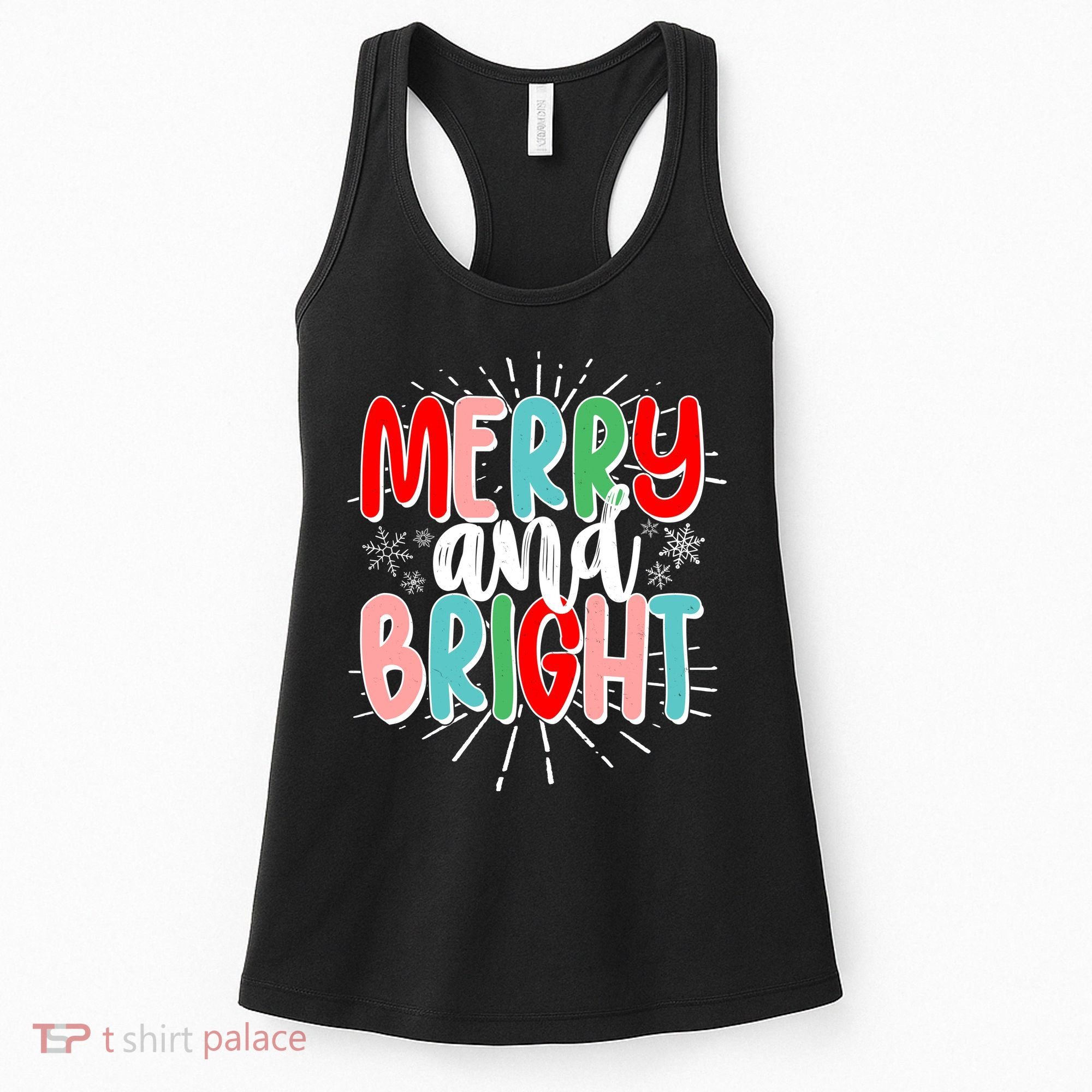 Cute Christmas Merry And Bright Women's Tank Top