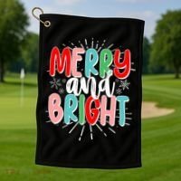 Cute Christmas Merry And Bright Golf Towel thumb 1
