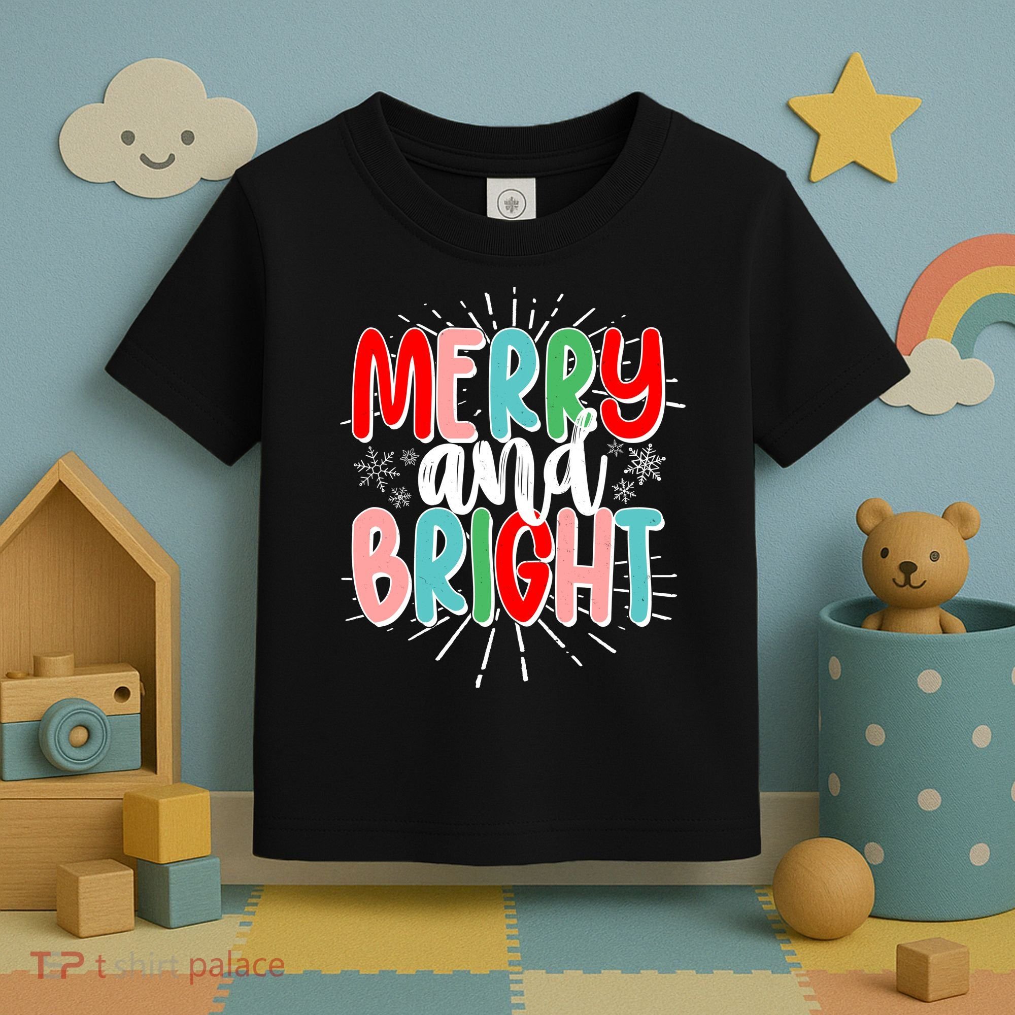 Cute Christmas Merry And Bright Toddler T-Shirt