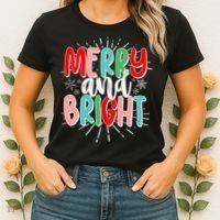 Cute Christmas Merry And Bright Women's T-Shirt thumb 2