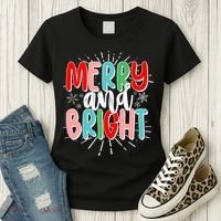 Cute Christmas Merry And Bright Women's T-Shirt thumb 3