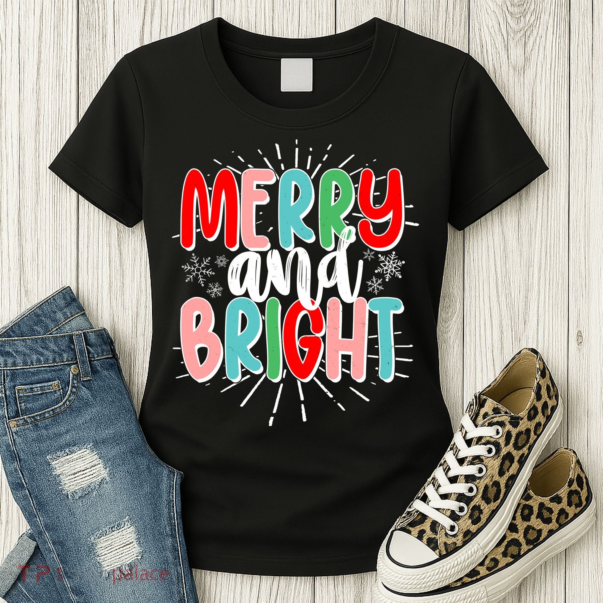 Cute Christmas Merry And Bright Women's T-Shirt