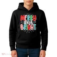 Cute Christmas Merry And Bright Kids Hoodie thumb 4