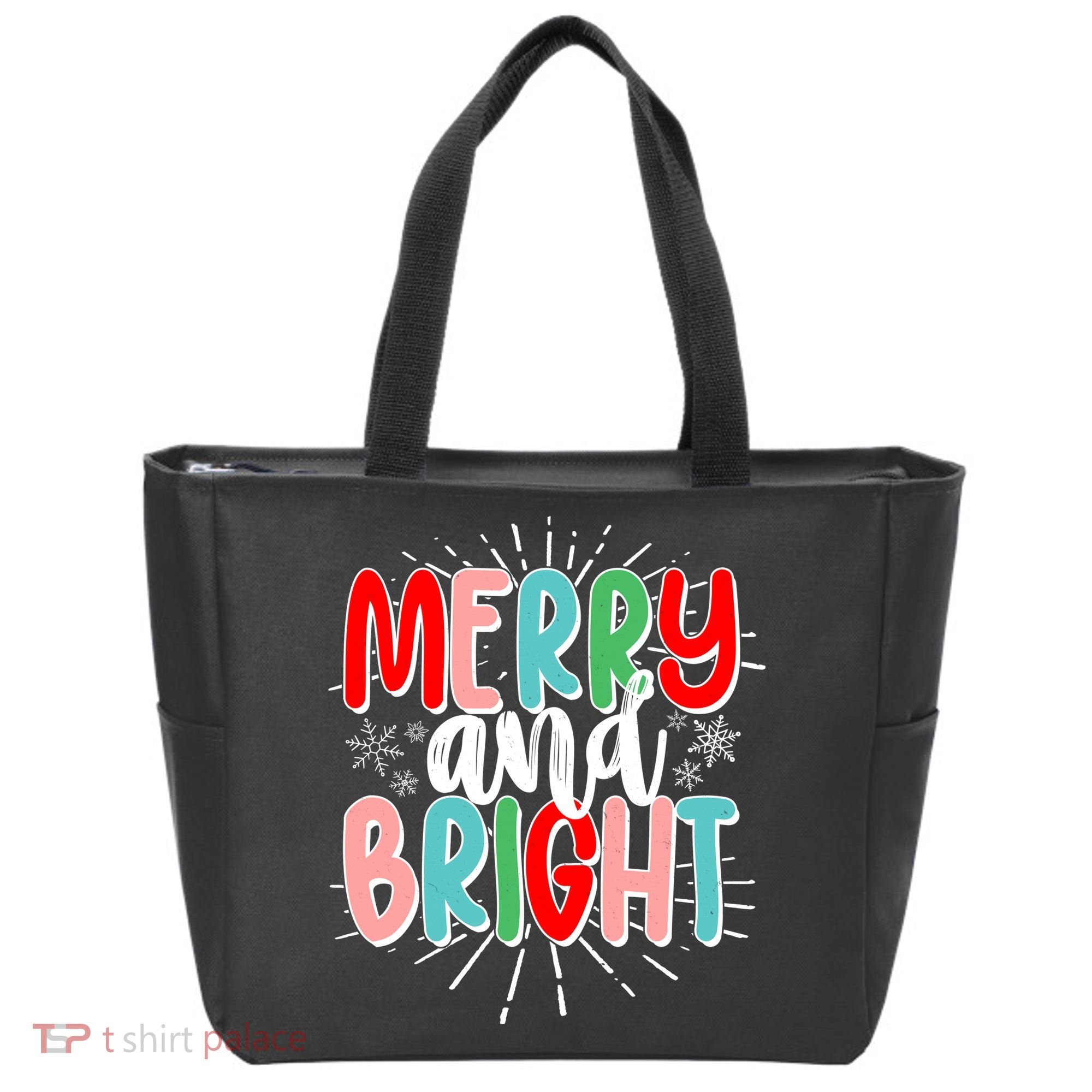 Cute Christmas Merry And Bright Tote Bag