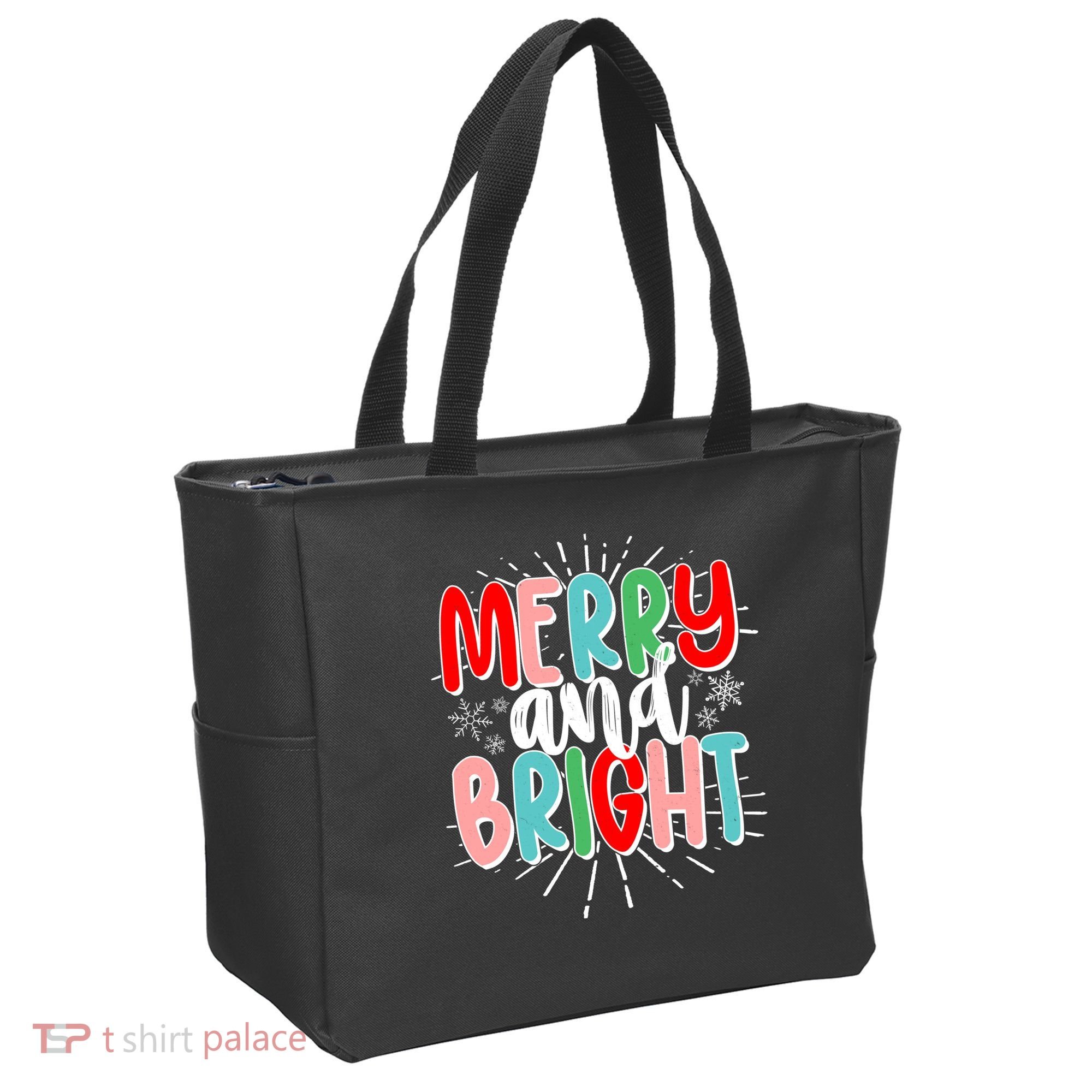 Cute Christmas Merry And Bright Tote Bag