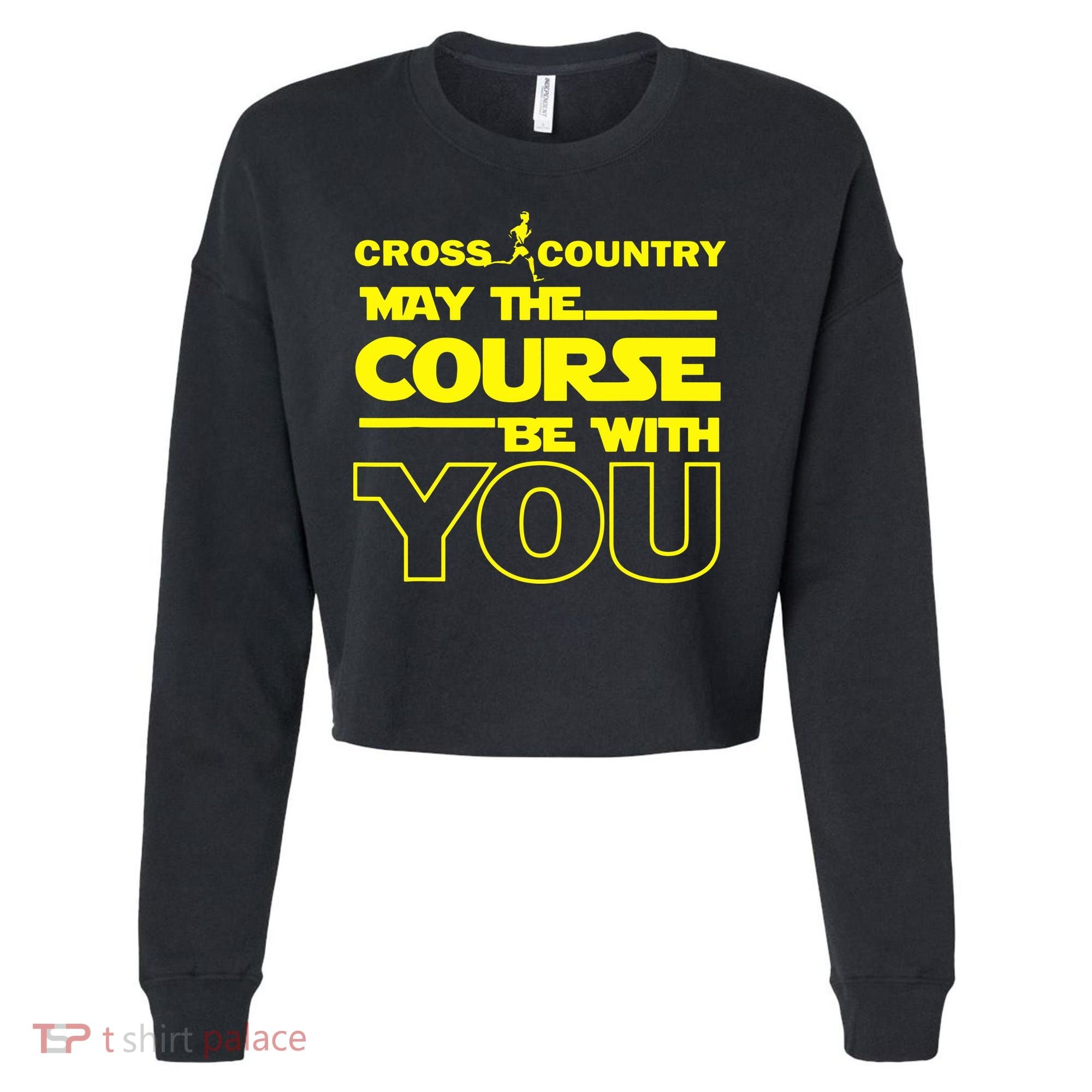 Cross Country May The Course Be With You Cropped Pullover Crew
