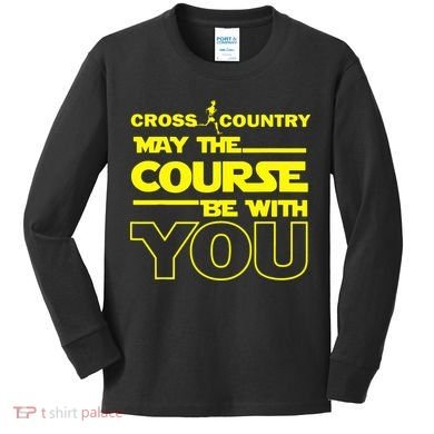 Cross Country May The Course Be With You Kids Long Sleeve Shirt