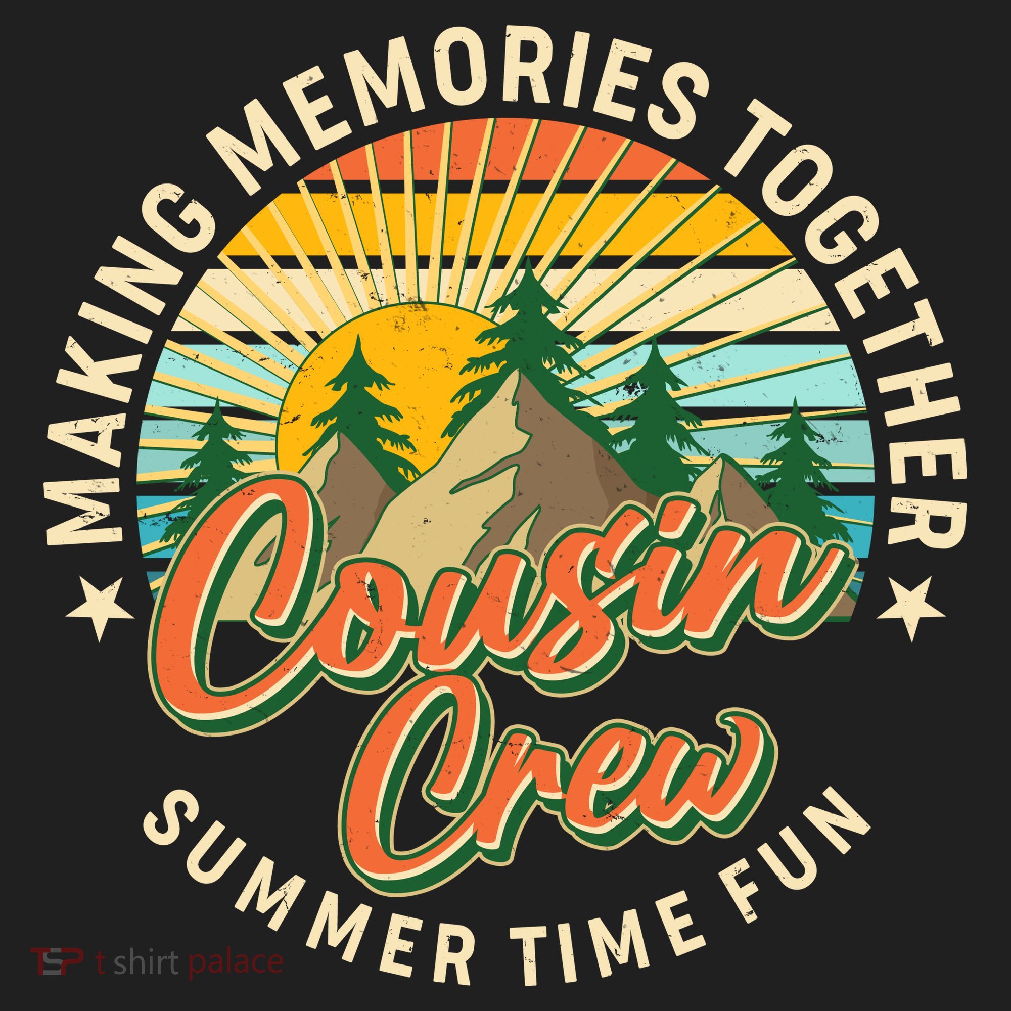 Cousin Crew Making Memories Together Summer Time Fun Golf Towel