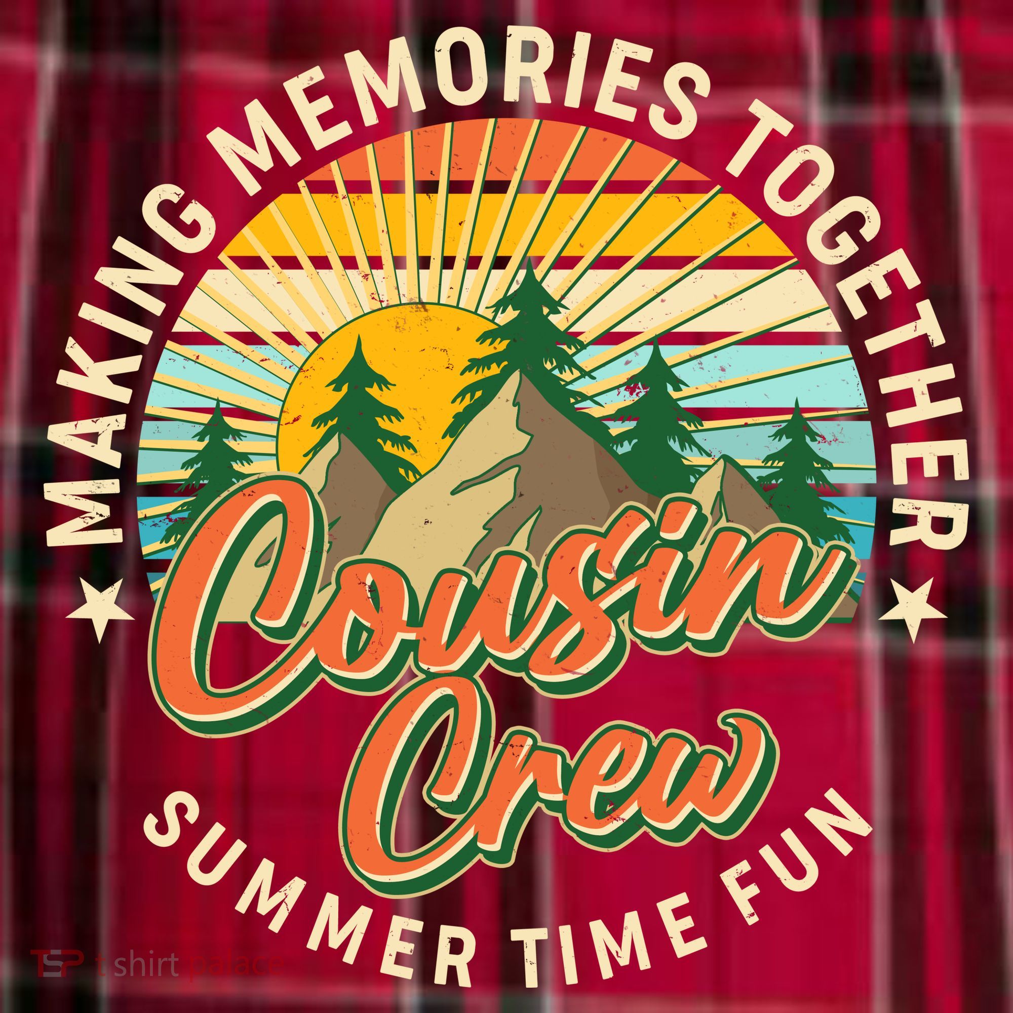 Cousin Crew Making Memories Together Summer Time Fun Men's Flannel Plaid Pajama Pants