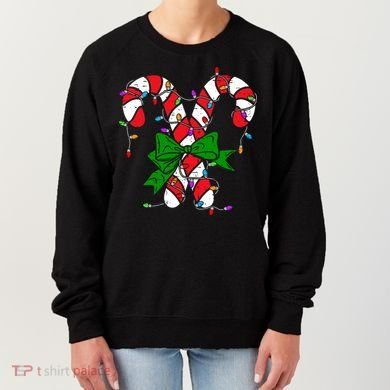 Candy Cane Merry And Bright Christmas Lights Women's Sweatshirt