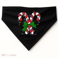 Candy Cane Merry And Bright Christmas Lights USA-Made Doggie Bandana thumb 0