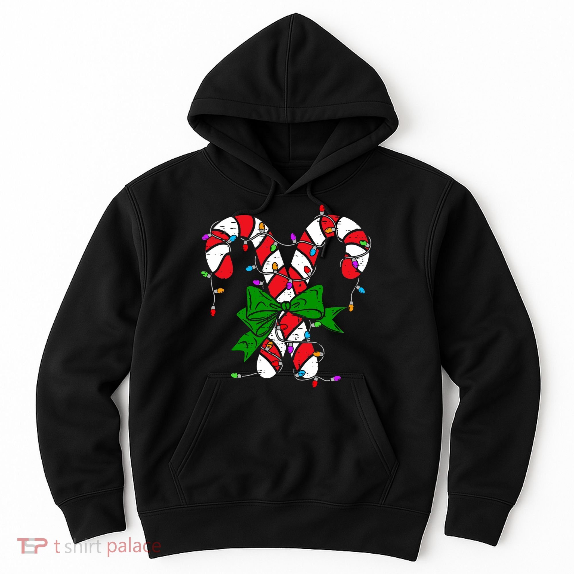 Candy Cane Merry And Bright Christmas Lights Hoodie