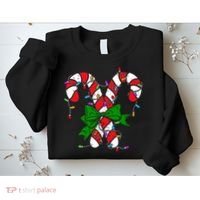 Candy Cane Merry And Bright Christmas Lights Sweatshirt thumb 2
