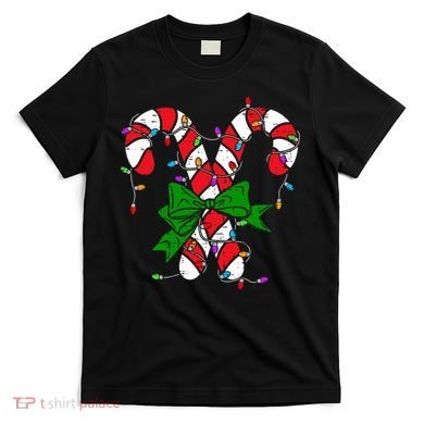 Candy Cane Merry And Bright Christmas Lights T-Shirt