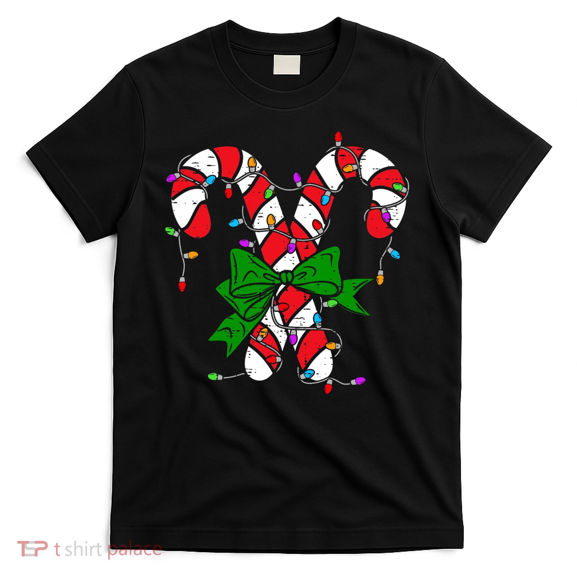 Candy Cane Merry And Bright Christmas Lights T-Shirt