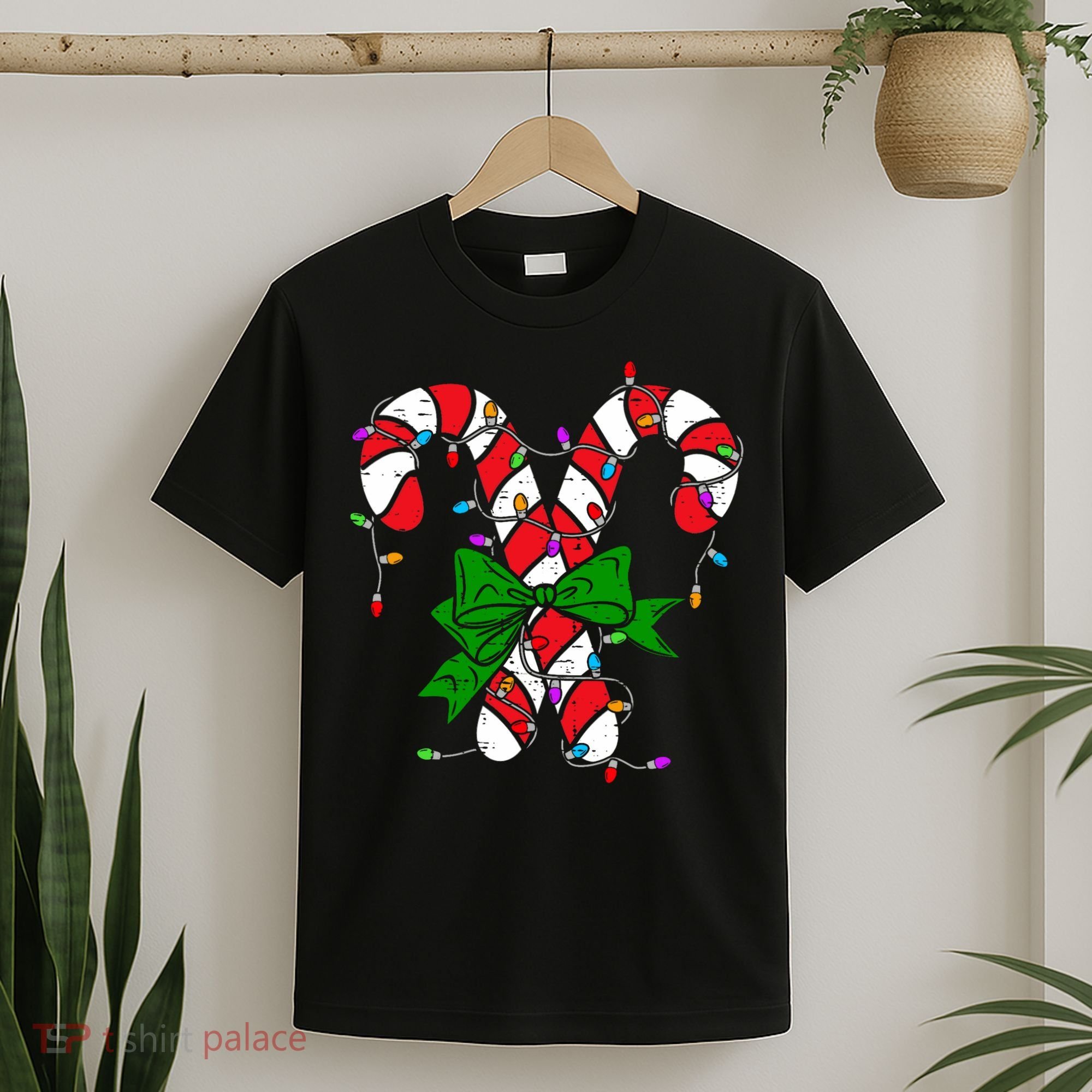 Candy Cane Merry And Bright Christmas Lights T-Shirt