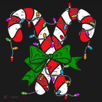 Candy Cane Merry And Bright Christmas Lights Button thumb 1
