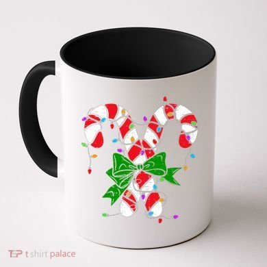 Candy Cane Merry And Bright Christmas Lights Coffee Mug