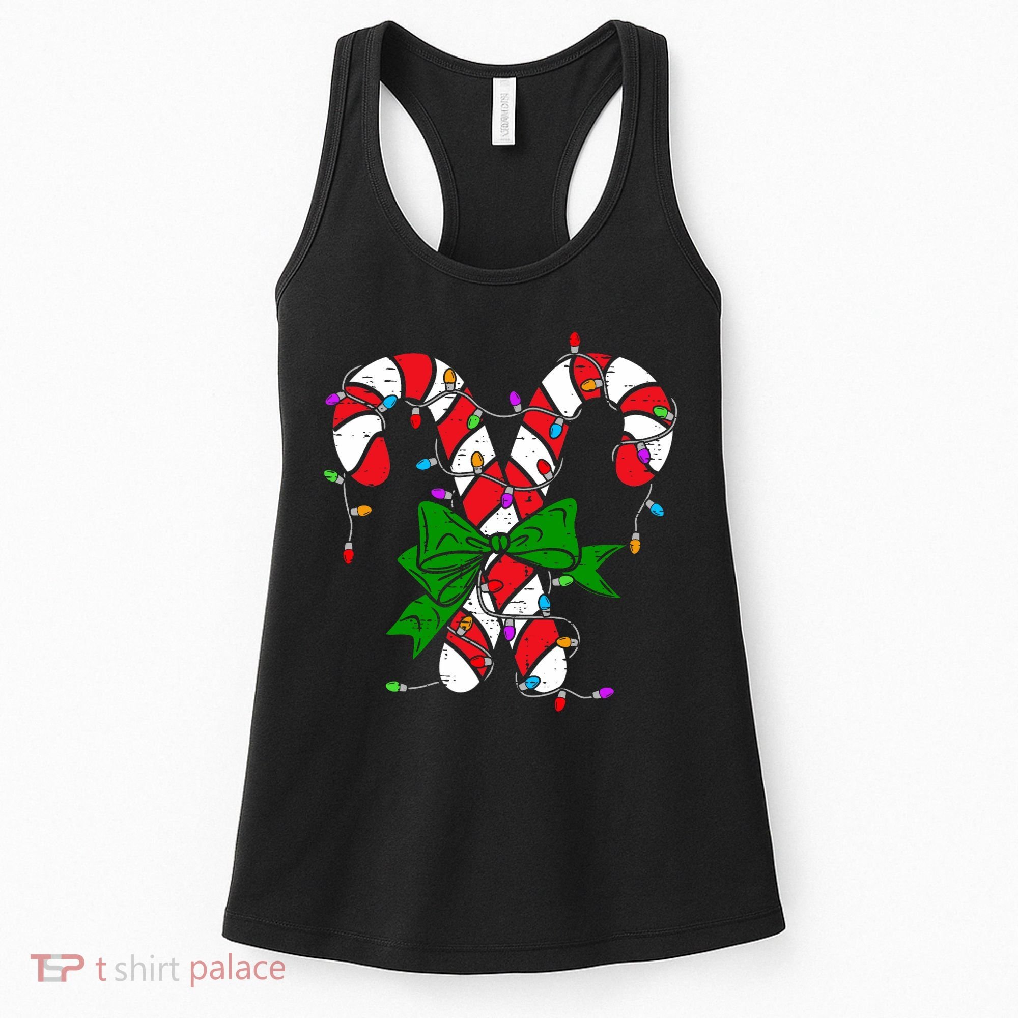 Candy Cane Merry And Bright Christmas Lights Women's Tank Top