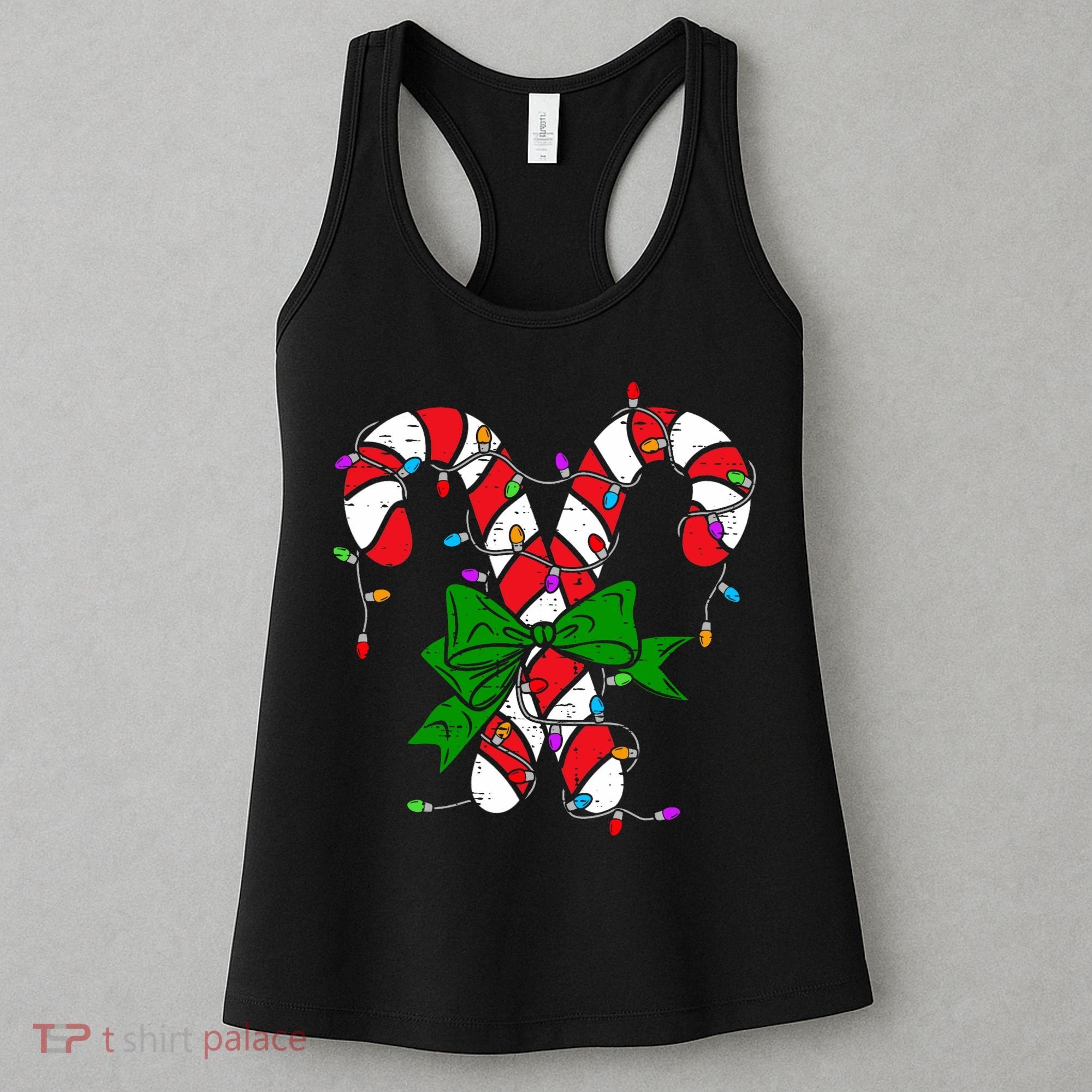 Candy Cane Merry And Bright Christmas Lights Women's Tank Top